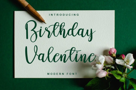 Birthday Valentine Script Font for Editorial Design