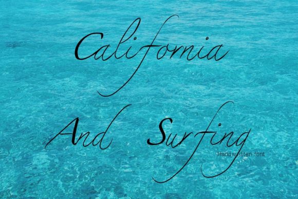 California and Surfing Font for Joyful, Romantic Craft Projects