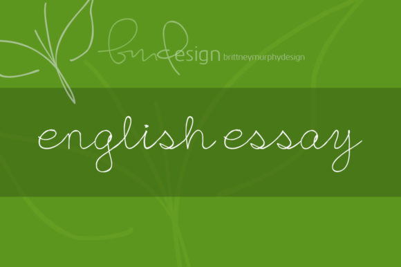 English Essay: A Delicate Script Font for Editorial Design